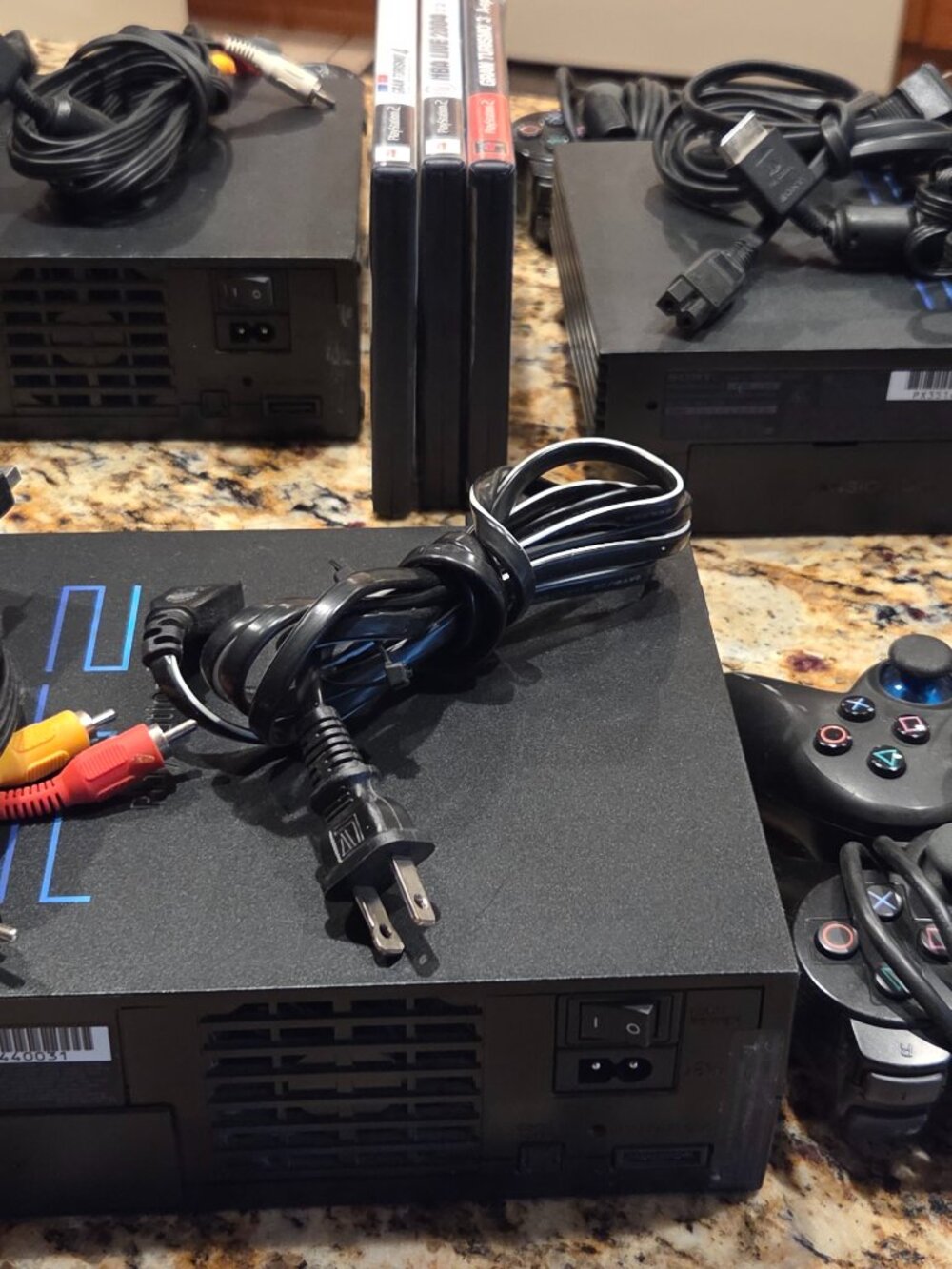 Sony PlayStation 2 Fat Console Lot Bundle - 3 Consoles 6 Controllers